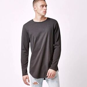 PacSun Scallop Long Sleeve T-Shirt men’s gray size Small